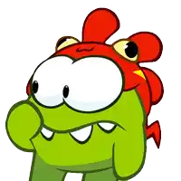 a green cartoon character with a red lightning bolt on it 's head