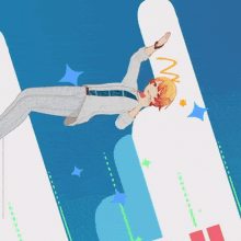 a cartoon character is laying on the ground in front of a sign that says i love you