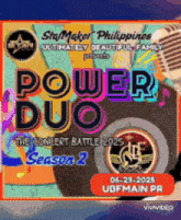 a poster for the power duo concert battle