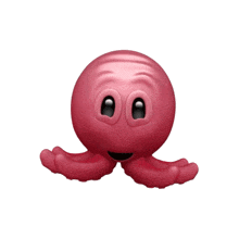a red octopus with a smiley face on it 's face