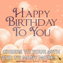 a happy birthday greeting card with balloons and a bottle of champagne .