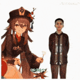 a man and a girl are standing next to each other with the time of 6:59
