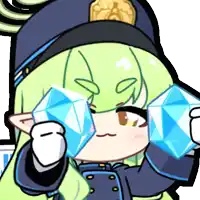 a cartoon of a police officer holding two diamonds in her hands