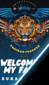 a poster with a tiger and the words welcome my fan