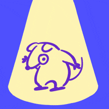 a cartoon drawing of a mouse in a spotlight