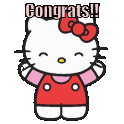 Congratulations Hello Kitty Sticker - Congratulations Hello Kitty Cat Stickers