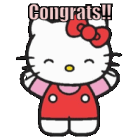 Congratulations Hello Kitty Sticker