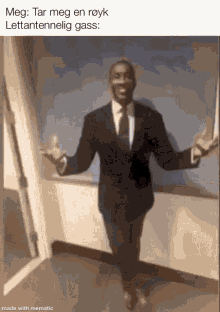 Norge Black Man In Suit GIF - Norge Black Man In Suit Shitpost GIFs