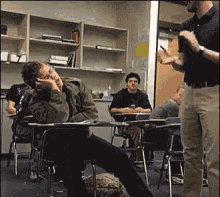 Teacher Trolls Student Sleeping In Class GIF - Students Student Bad Student GIFs