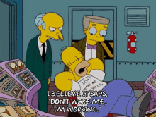 Simpsons Nap GIF - Simpsons Nap Dont Wake Me Im Working GIFs