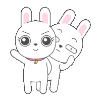White Rabbit Sticker - White Rabbit Couple Stickers