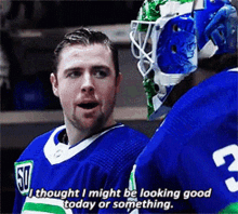 Tanner Pearson I Thought I Might Be Looking Good Today GIF - Tanner Pearson I Thought I Might Be Looking Good Today Or Something GIFs