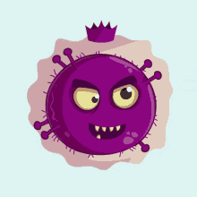 a cartoon illustration of a purple monster with a crown