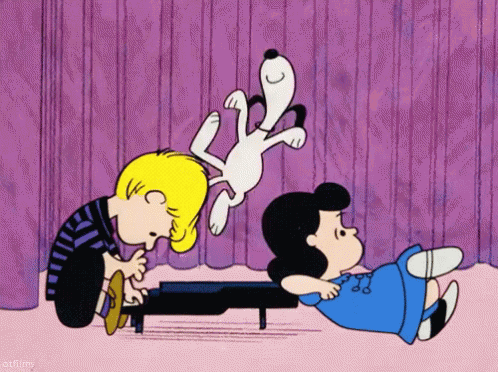 snoopy and charlie brown dancing
