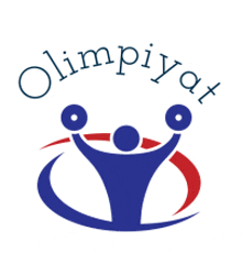 a logo for a company called olimpiyat with a man lifting weights