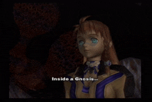 a video game character with a surprised look on her face says " huh "