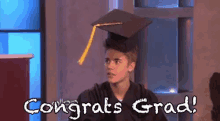 Congrats Grad GIF - Ellen Justin Bieber Congrats Grad GIFs