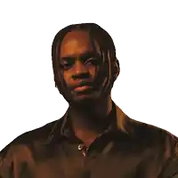 a man with dreadlocks is wearing a leather shirt