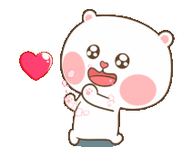Puffy Bear Love Sticker - Puffy Bear Love Heart Stickers