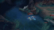 a league of legends game is being played on a computer with a lot of players .