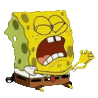 a spongebob squarepants cartoon character with his mouth open