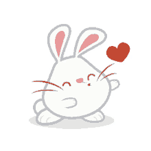 bunny love heart hangouts sticker