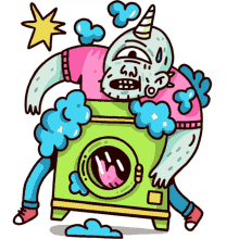 grownup ogre washing clothes google