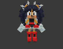 a pixel art drawing of a female sonic the hedgehog character