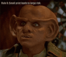 Rule 8 Small Print Leads To Large Risk GIF - Rule 8 Small Print Leads To Large Risk Star Trek GIFs