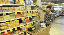 Hunkering Down In The Grocery Store GIF - Hunker Down Groceries Shopping GIFs