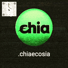 a green circle with the word chia in black letters