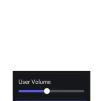 a deer is standing in front of a slider that says user volume
