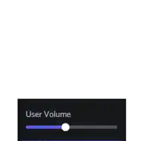 a deer is standing in front of a slider that says user volume
