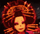a painting of a geisha with a kling ai logo on the bottom right