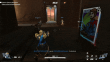 a screenshot of a video game with a poster of a man with the name star on it