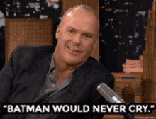 Batman Would Never Cry Shake Head GIF - Batman Would Never Cry Shake Head Late Show GIFs