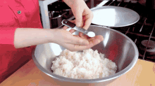 Adding Salt To Rice Maangchi GIF - Adding Salt To Rice Maangchi Salting GIFs