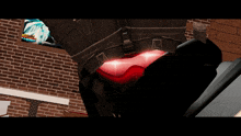 a computer generated image of a person 's back with a red light shining on it