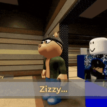 a cartoon character named ziggy is standing next to another character