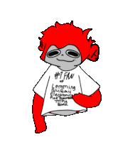 a drawing of a monkey wearing a # 1 fan of lemming t-shirt