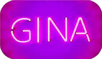 a neon sign that says gina on it