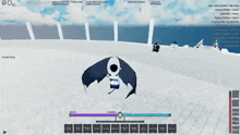 a screenshot of a video game showing a person flying through the air