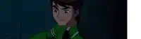 a cartoon character is standing in front of a green light coming out of his mouth .