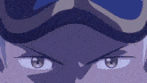 a close up of a cartoon character 's eyes