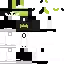 a pixel art drawing of a person wearing a green hat and a black jacket .