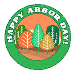 Happy Arbor Day Tree Hugging Sticker - Happy Arbor Day Tree Hugging Tree Stickers