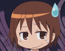 a close up of a cartoon character with a tear coming out of her eye