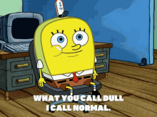 Normal Sponge Bob GIF - Normal Sponge Bob What You Call Dull GIFs