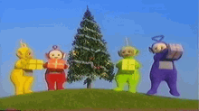 Teletubbies Christmas Tree GIF - Teletubbies Christmas Tree Presents GIFs