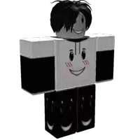 a black and white cartoon character with a smiley face